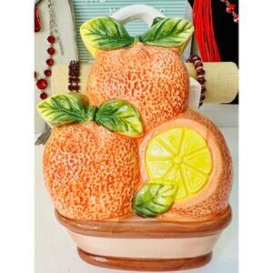 Vintage 70s Ceramic Oranges Wall Decor